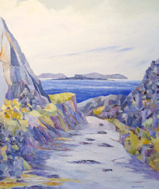 Belnahua from Luing Slate Quarry - a painting by Alan Stark