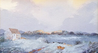Old Ticket Office and Pier, Luing - a painting by Alan Stark